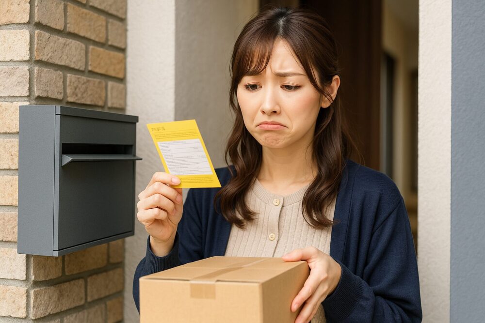 返送された商品を自分で受け取らなければならない