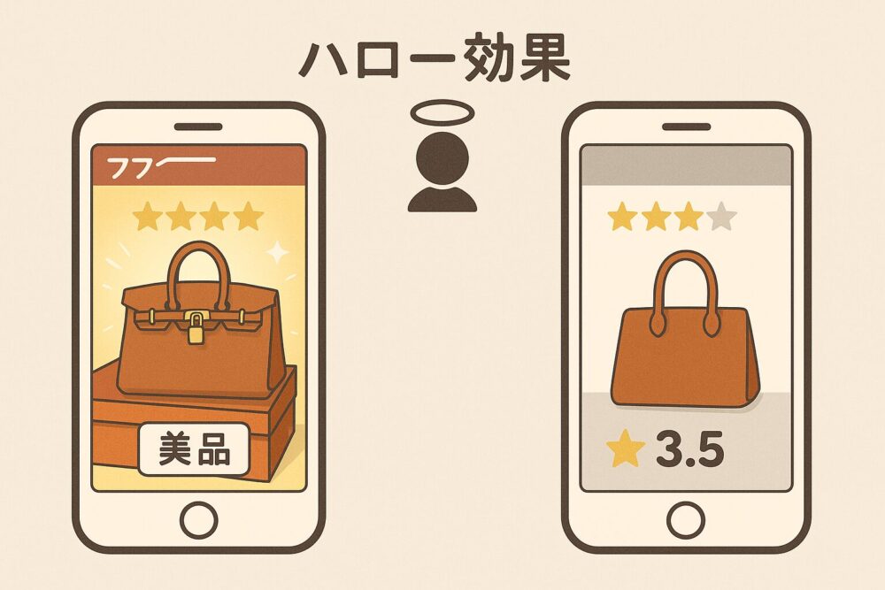 ブランドバッグの箱、「ハロー効果」